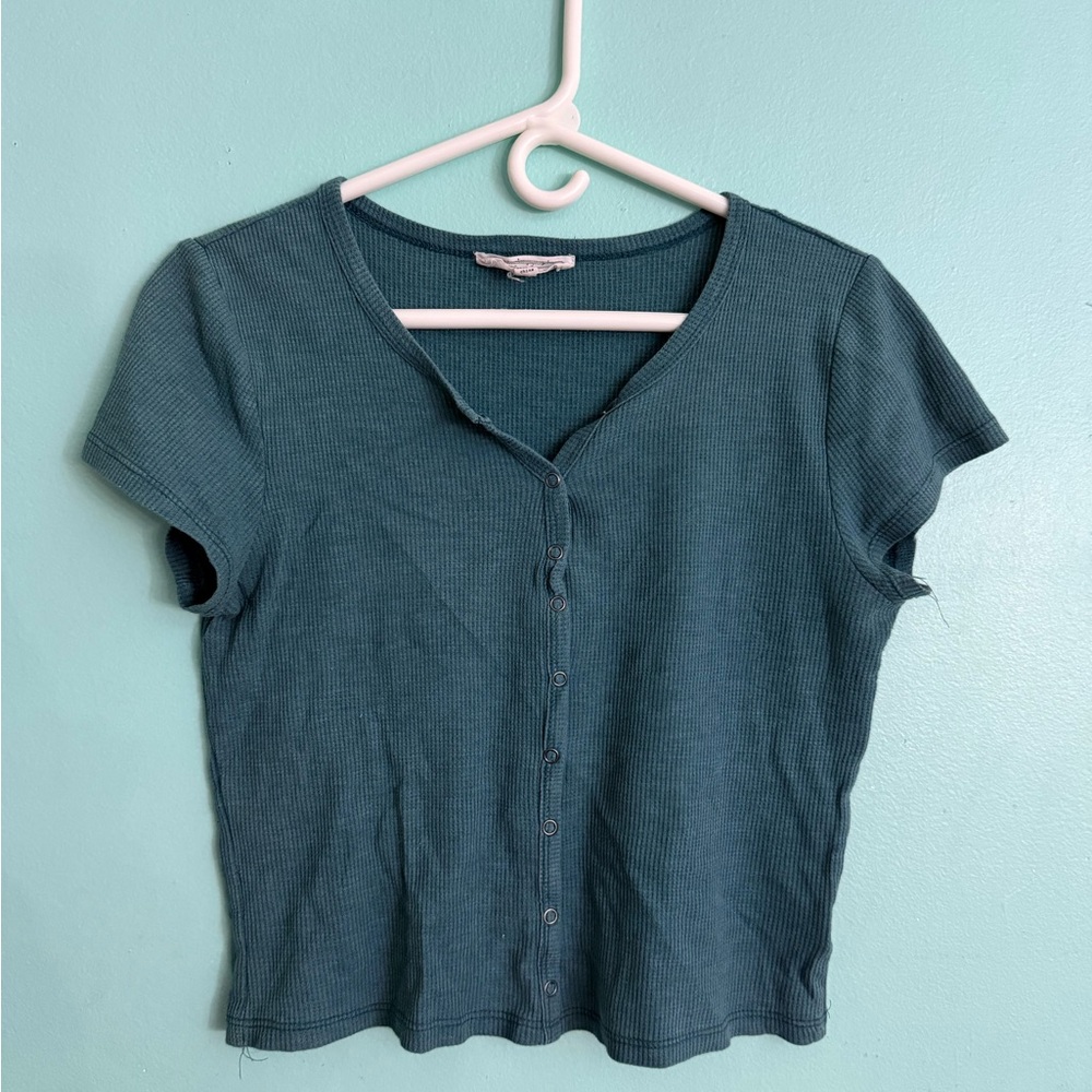 Hippie Rose Teal Button-Down Shirt